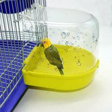 Попугай ванна для птицы Попугай Ванна коробка Ванна для птицы Клетка для Parakeet Lovebird Finch Pet клетка подвесная миска Parakeet Birdbath 2024 - купить недорого