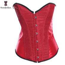 Shinning Overbust Corset Top Satin Fish Boned Bustier Sexy Women Party Club Outwear Waist Slimming Cincher Simple Gothic Corsets 2024 - buy cheap