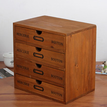 Caja de almacenamiento de madera para escritorio, cajón de capas, organizador de Decoración Retro Para el hogar, multifuncional, 4 unidades 2024 - compra barato