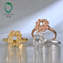 18Kt Branco/Amarelo/Rosa de Ouro Diamante Semi Monte Engagement Ajuste Do Anel de Casamento Esmeralda Corte 4x6mm 2024 - compre barato