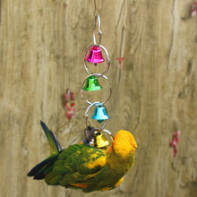 1 pcs parrot toys parrot cage 25cm* 5cm size Birds toy squirrel suspension bell toys 6 bell birds cage accessory toy supplies 2024 - buy cheap