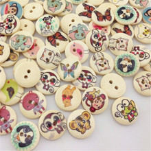 100pcs Print Anim Kid's Sewing Wood Buttons 15mm Sewing Craft Mix Lots WB25 2024 - buy cheap