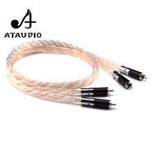 ATAUDIO, одна пара, Hi-Fi, RCA кабель, высокая производительность, серебро и медь, 2RCA, штекер-штекер 2024 - купить недорого
