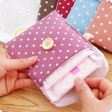 Storage Box Linen Sanitary Napkins Organizer Cute Polka Dot Menstrual Pouch Holder Case Secret Pouch Sanitary Pad Storage Bag 2024 - buy cheap