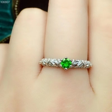 Novo anel de pedras preciosas com diopside verde claro da moda com prata 925 2024 - compre barato