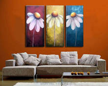 Fashion Modern Landscape Flower Oil Painting Wall Pictures For Living Room Home Decoration Abstract Art 3 Panel Set On Canvas 2024 - buy cheap