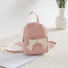 Hot Selling Contrast Color Backpack Women Mini Bow Bag Large Capacity PU Bags for Travel Shopping -B5 2024 - buy cheap