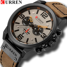 Relógio militar esportivo masculino quartz, pulseira de couro 8314 2024 - compre barato
