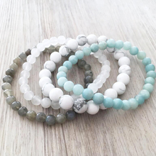 Howlite White J-ade Labradorite & Amazonite Bracelet Set Natural Stone beads Stacking Bracelets Set of 4 Bracelet For Men 2024 - buy cheap