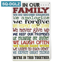 [SQ-DGLZ]Hot IN OUR FAMILY Metal Sign Retro Store Wall Decor Vintage Metal Crafts Home Decor Painting Plaques Art Poster 2024 - buy cheap