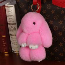 18CM 100% Real Genuine Rex rabbit Fur Rabbit Keychain For Bag Charm Tag Cute Mini Rabbit Toy Doll Real Fur Monster Keychain 599 2024 - buy cheap