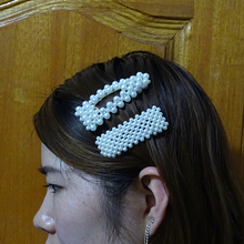Xdpqq-presilha de cabelo feminina, acessórios para cabelo, feito à mão, pérola branca, pérola lateral, clipe para garotas 2024 - compre barato