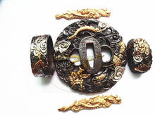 Traje de protección de tsube de cobre para espada de samurái, Katana japonesa con dragón dorado, 2042 2024 - compra barato