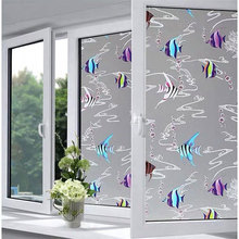 Stained fish glass window film sticker Frosted toning PVC Privacy Self-adhesive Decorative vinyl film for furniture 60cm*200cm 2024 - buy cheap