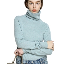 Suéter de mistura de cashmere com gola alta, pulôver de rede solta para mulheres, suéter quente para outono e inverno 2024 - compre barato