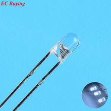 3mm White LED Round Boundless Light Emitting Diode Transparent Ultra Bright Lamp Plug-in DIY Kit Practice Endless DIP100 pcs/lot 2024 - buy cheap