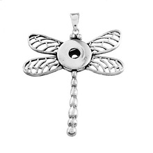 Hot sale Lovely Dragonfly Snap Button Pendant Necklace fit 18MM/20MM snap buttons DIY fittings Fashion wholesale XL0045 2024 - buy cheap