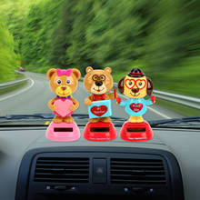 Gift For Kids Solar Powered Swinging Dancing Toy Car Dashboard Decoration Cute Animal Shape Car Ornament Swing Cartoon Doll 2024 - buy cheap