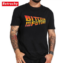 Camiseta bitcoin é a moda, camiseta para o futuro, camiseta para criptomoedas, pré-algodão, hipster 2024 - compre barato