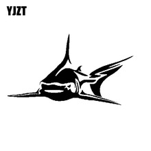 YJZT 15cm*8.5cm Individualized Shark Vinyl High Quality Car Sticker Decals Black Silver C11-0251 2024 - buy cheap