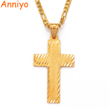 Ожерелье с подвеской-крестом Anniyo для женщин и мужчин, золотой цвет, кресты из Микронезии, Маршалловы, религия, африканские украшения #007509 2024 - купить недорого