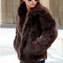 High Quality Faux Fur Coat for Men Winter Thicken Warm Short Style Outwear Fur Jacket Coat Soft Fox Fur Overcoat Black 2024 - buy cheap