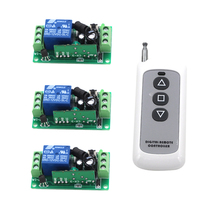 315MHz 10A Relay DC 12V 1CH Wireless RF Remote Control Switch 1 Transmitter + 3 Receiver Working Modes Self-locking SKU: 5339 2024 - buy cheap