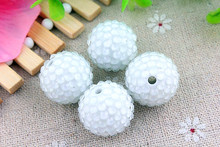Kwoi vita White Clear Resin Rhinestone Ball  beads Wholesales  AAA Quality 20mm Chunky 100pcs/lotfor Kids  Jewelry 2024 - buy cheap