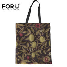FORUDESIGNS Linen Tote Bags for Teenager Girls William Morris Design Handbags Fashion Women Large Shopping Bag Bolsa Sac A Main 2024 - buy cheap