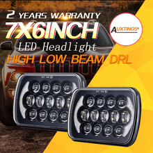 Auxtings-farol de led, 105w, 7x6 polegadas, 5x7 polegadas, halo d r l, farol quadrado, jeep cherokee xj, h6014, h6052, h6054 2024 - compre barato