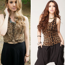 2016 Summer Fashion Women Sexy  Cotton Vest Hot Crop Top Leopard Print Tanks Casual Camis Hot sale 2024 - buy cheap