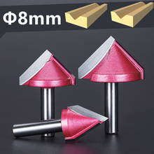 1pcs freeshipping cnc solid carbide woodworking router bit,8mm shank 3D V bit,wood tool,pvc mdf acrylic engraving milling cutter 2024 - buy cheap