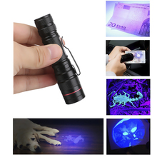 Portátil zoomable led uv lanterna 395nm roxo ultra violeta luz blacklight uv tocha lâmpada aa/14500 bateria 2024 - compre barato