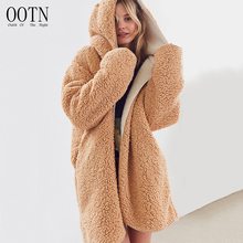 OOTN Fur Hoodie Long Faux Fur Coat Women Plush Jacket Shaggy Cardigan Autumn Winter Warm Coat Women Teddy Coat 2018 Overcoat 2024 - buy cheap