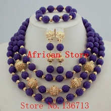 Conjunto de joyas de cuentas africanas para boda nigeriana, conjunto de joyas de disfraz africano azul, conjuntos de collar de cuentas de Coral, envío gratis HD331-4 2024 - compra barato