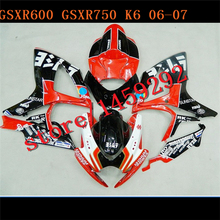 Orange Black full Fairing for A  mold GSXR600 750 GSXR600 GSXR750 GSX-R600 750 K6 06 07 2006 2007 body kit  Ning 2024 - buy cheap