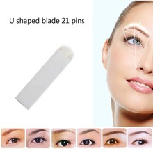 21 U Shape Pins Flat Blades For Professional Permanent Makeup Eyebrow Pen Manual Tattoo Needles Supply  50 pcs/lot 2024 - buy cheap