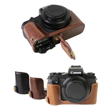 PU Leather Camera Case Half Body Cover Case For Canon PowerShot G1X Mark III G1XIII G1X3 Protective Bottom Case Battery Opening 2024 - buy cheap