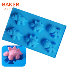 BAKER DEPOT biscuit chocolate silicone mold dinosaur design candy jello pudding soap mould cake bakeware pastry tools ice molds 2024 - buy cheap