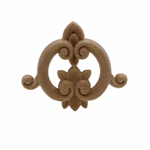 Runbazef European Solid Wood Decoration Appliques Carved Corner Flower Door Furniture   Home Decor Round Accessories Decals 2024 - buy cheap