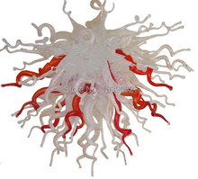 Free Shipping Villa Light Cheap Modern Handmade Red and White Murano Chandelier 2024 - buy cheap