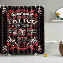 Luxury Smart Black Tattoo Girl Skull gun Shower Curtain Waterproof Mildewproof Polyester Fabric Bath Curtains Bathroom Product 2024 - buy cheap