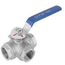 Stainless Steel Three-way Valve SUS304 Pipe Ball Valve Three-way L-Type Female Thread 1" DN25 High Quality 2024 - buy cheap