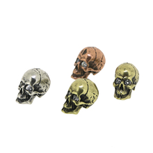 Enfeites de joia com cabeça de esqueleto, descobertas para fazer pulseiras, miçangas espaçadoras, estilo vintage, acessório masculino de cor dourada 2024 - compre barato
