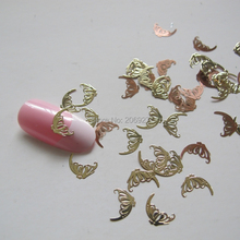 Pegatina de Metal de mariposa dorada para decoración de uñas, arte para uñas de Metal, no adhesiva, MS182-2, 100 Uds. 2024 - compra barato