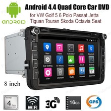 Автомобильный DVD-радиоприемник Android 4,4 Для VW Golf 5 6 Polo Passat Jetta Tiguan Touran Skoda Octavia Seat wifi 3G BT GPS стерео 2024 - купить недорого