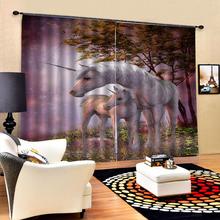 Cartoon Unicorn Windows Curtains Thin for Living Room Bedroom Decorative Kitchen Curtains Drapes Treatments Customized Dropship 2024 - buy cheap