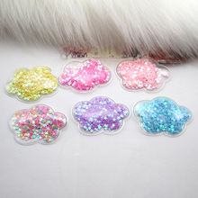 12pcs 6*4cm Cloud Transparent Bling bling Star Flowing Patches Appliques for Children clip and DIY Hair Clip Accessories 2024 - buy cheap