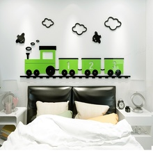 Creative cartoon small train 3d acrylic 3d wall stickers for bedroom children's room bedside baby room decorations 2024 - buy cheap
