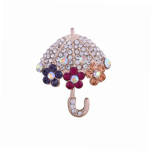 Broche de sombrilla de cristal con diamantes de imitación, accesorios colgantes, broche nupcial de boda, Pin 2024 - compra barato